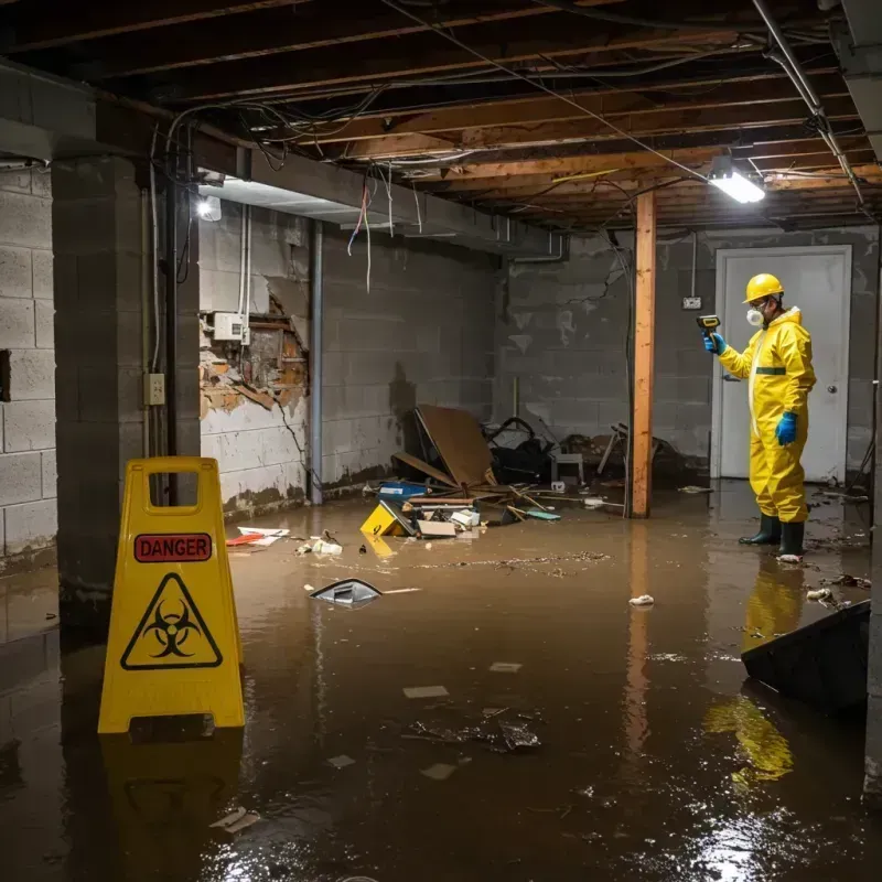 Flooded Basement Electrical Hazard in Heidelberg, TX Property